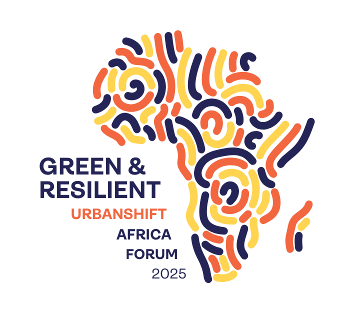 logo forum urbanshift afrika yang hijau dan tangguh