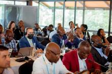 Peserta dari Kigali, Freetown, Marrakech dan lainnya UrbanShift kota-kota selama lokakarya solusi berbasis alam di UrbanShift Akademi Kota untuk Afrika, Mei 2022.