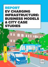 sampul laporan C40 Cities yang berjudul: Infrastruktur Pengisian Daya Kendaraan Listrik: Model Bisnis & Studi Kasus Kota